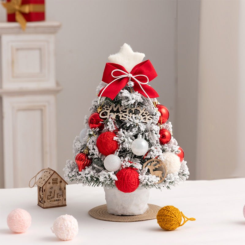 Christmas tree new desktop christmas tree pvc with lights christmas tree mini diy christmas decoration flocking