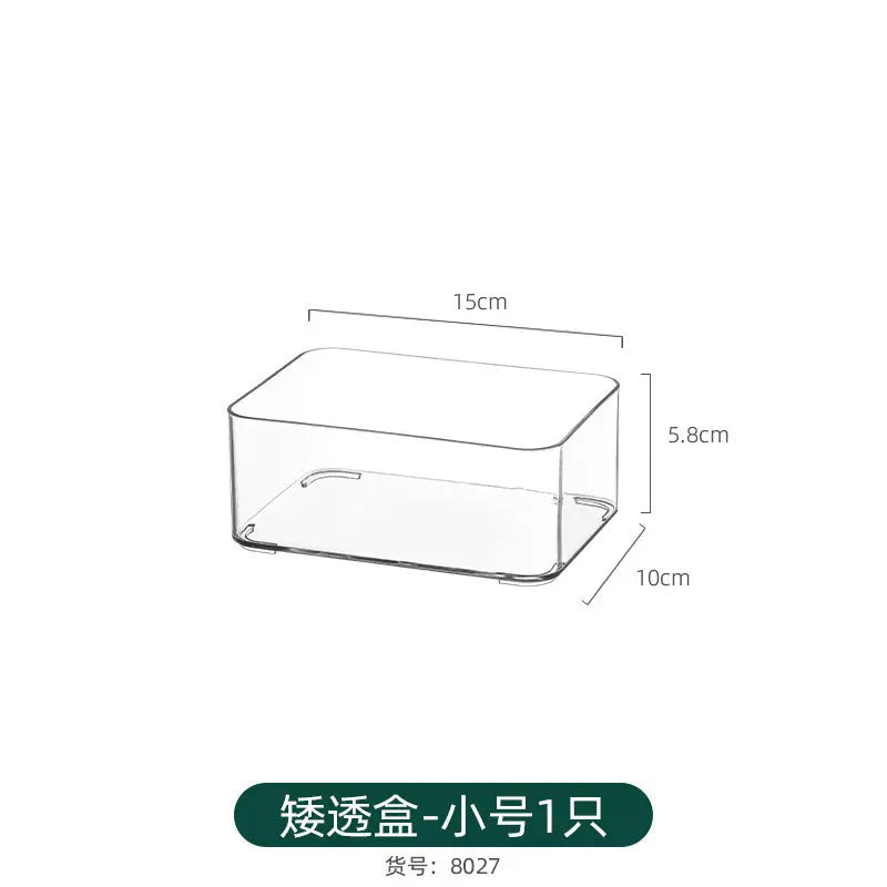 Desktop Storage Box Square Transparent Acrylic Flower Pot Sundries Cosmetics Stationery Notes Kitchen Workstation Height Kasa & Pet