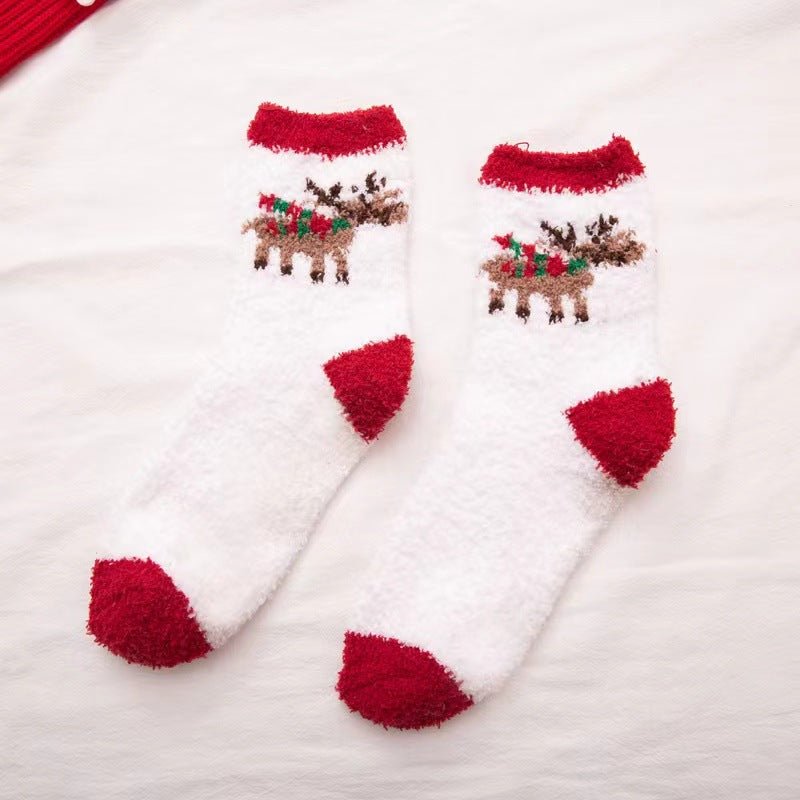 Coral fleece Christmas socks autumn and winter thick tube socks New Year gift socks cartoon Christmas socks cross-border wholesale - Kasa & Pet