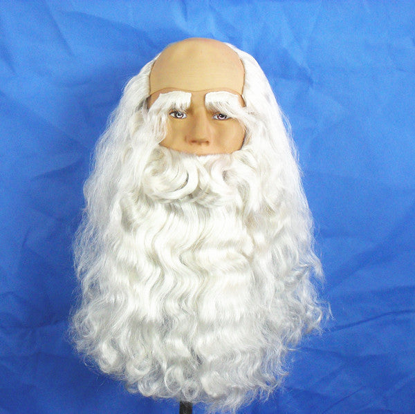 European and American Christmas Series Export Cos Wig Manufacturer Santa Claus Role-Playing Christmas Curly Beard Props