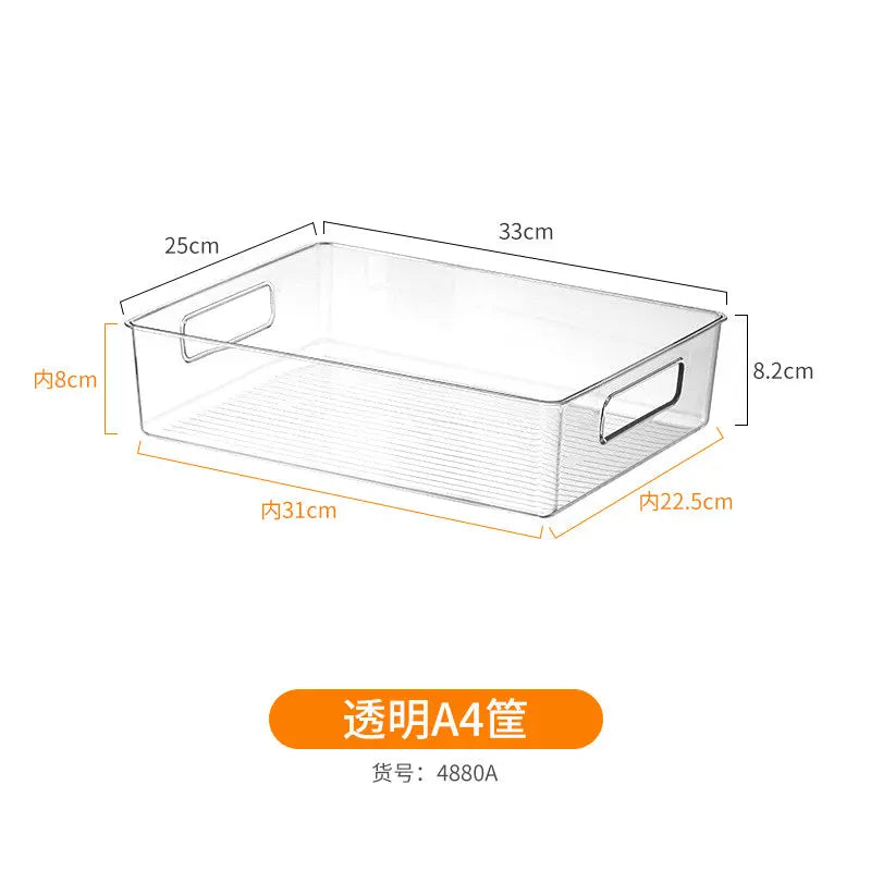 Desktop Storage Box Drawer Built-in Partition Transparent Acrylic Narrow Long Rectangular Cosmetic Workstation Kitchen Kasa & Pet