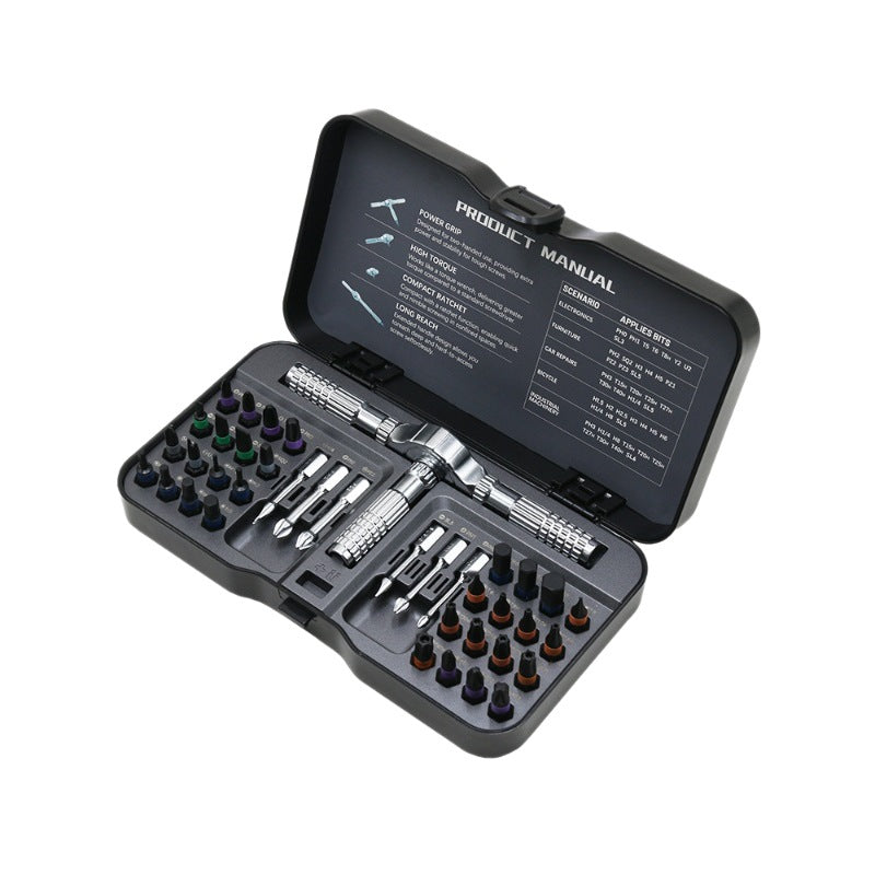Multifunctional Ratchet Screwdriver Set 40-in-1 S2 Steel Strong Magnetic Screwdriver Household Tool Combination Set Customized