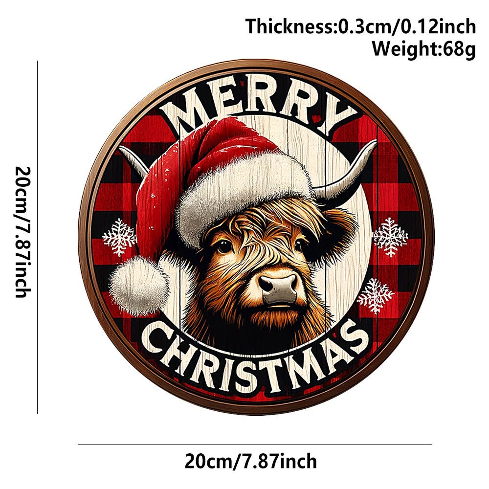 in stock Christmas Creative Hanging Wooden Crafts Round Door Sign Wooden Tag Series Decorative Pendant