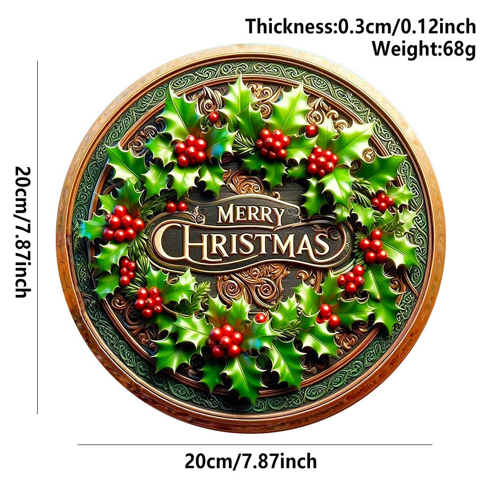 in stock Christmas Creative Hanging Wooden Crafts Round Door Sign Wooden Tag Series Decorative Pendant
