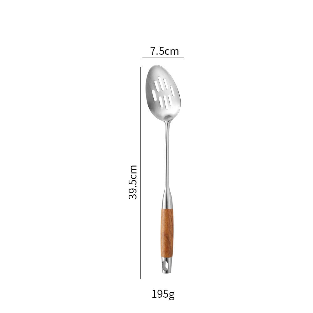 Cross-Border Kitchenware 316 Stainless Steel Spatula for Cooking Household Soup Spoon Rosewood Handle Spatula Kitchen Utensils Frying Spoon - Kasa & Pet
