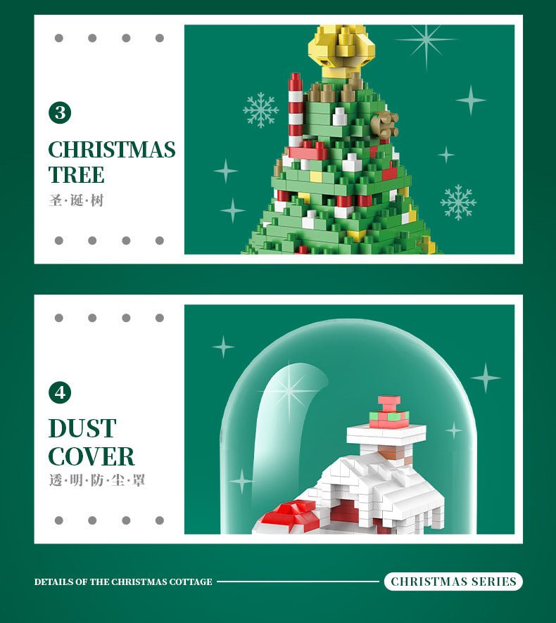 Christmas Gift Building Blocks Christmas Tree Ornaments Assembled Toys Santa Claus Building Blocks Small Particles Assembled Educational Toys