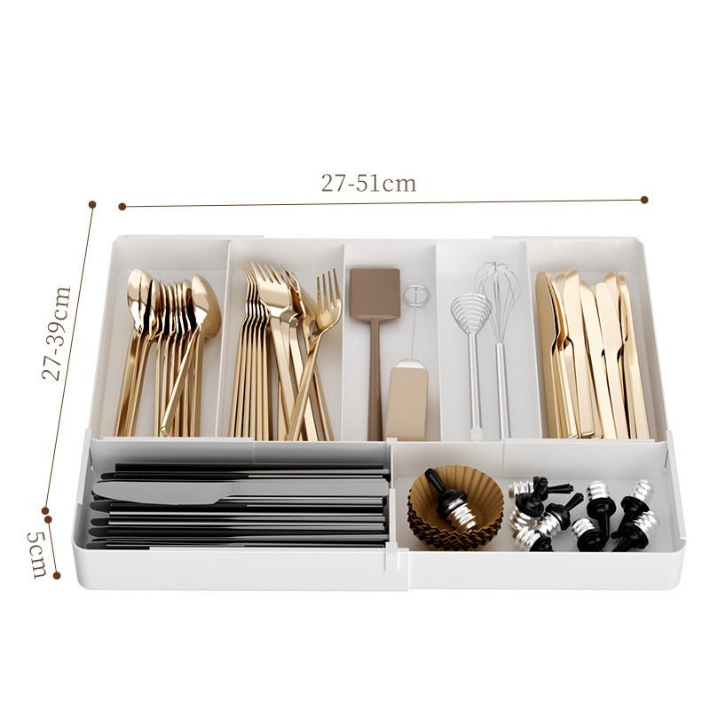 Kitchen Drawer Partition Tableware Storage Box Knife and Fork Chopsticks Storage Rack Kitchenware Storage Household Cabinet Built-in Partition - Kasa & Pet