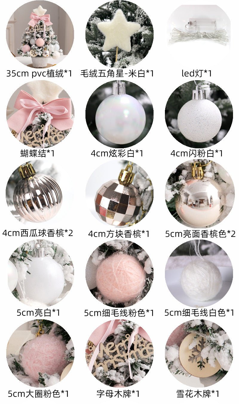 Christmas tree new desktop christmas tree pvc with lights christmas tree mini diy christmas decoration flocking