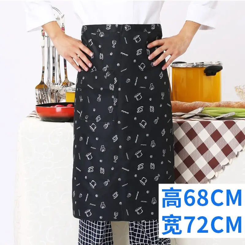 Chef work clothes apron half-length men's and women's hotel restaurant restaurant kitchen catering business special half-waist - Kasa & Pet