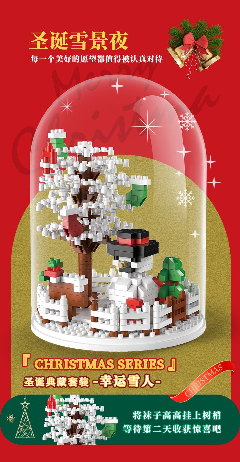 Christmas Gift Building Blocks Christmas Tree Ornaments Assembled Toys Santa Claus Building Blocks Small Particles Assembled Educational Toys