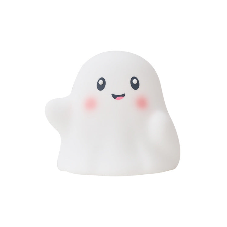 Halloween Little Ghost Night Light Silicone Tap Lamp Small Bedside Lamp Atmosphere Lamp Wholesale Holiday Atmosphere Lamp