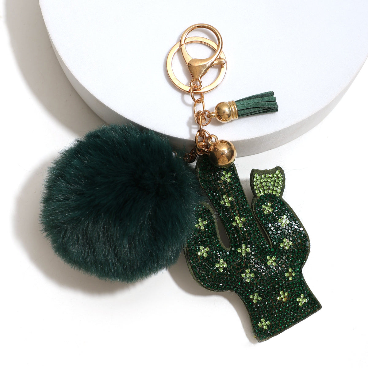 Cross-border Christmas Series Rhinestone Keychain Gift Santa Claus Reindeer Cute Creative Small Pendant Bag Hanging Ornaments