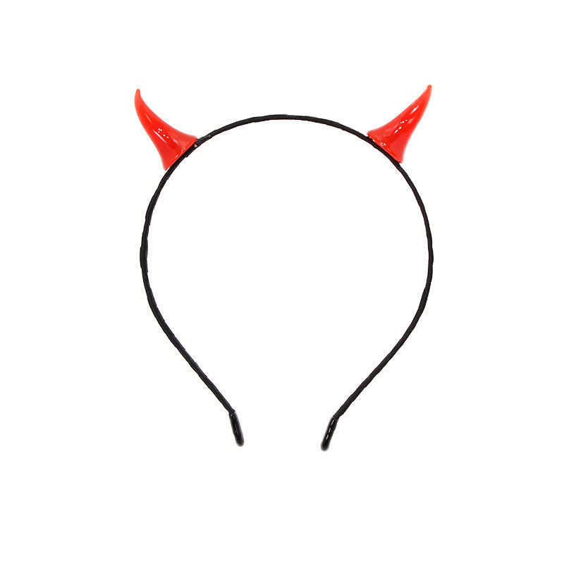 Cute Devil Horn Hairband New Halloween Day Dress Up Headwear Red Horn Hairpin COS Hair Accessories Cross Border