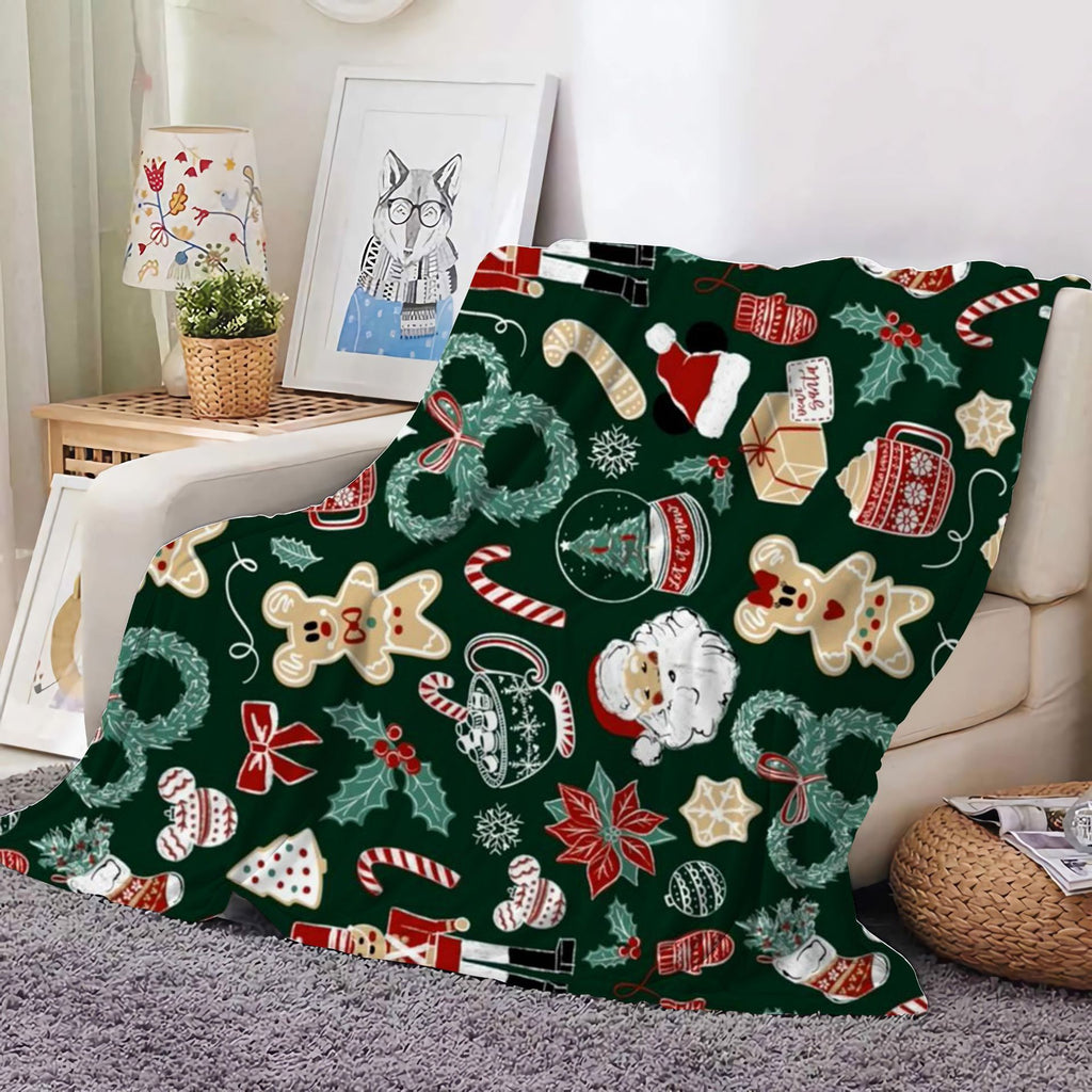 Christmas Decoration Blanket Holiday Blanket Red Festive Blanket Christmas Tree Polo Sofa Blanket Flannel Blanket