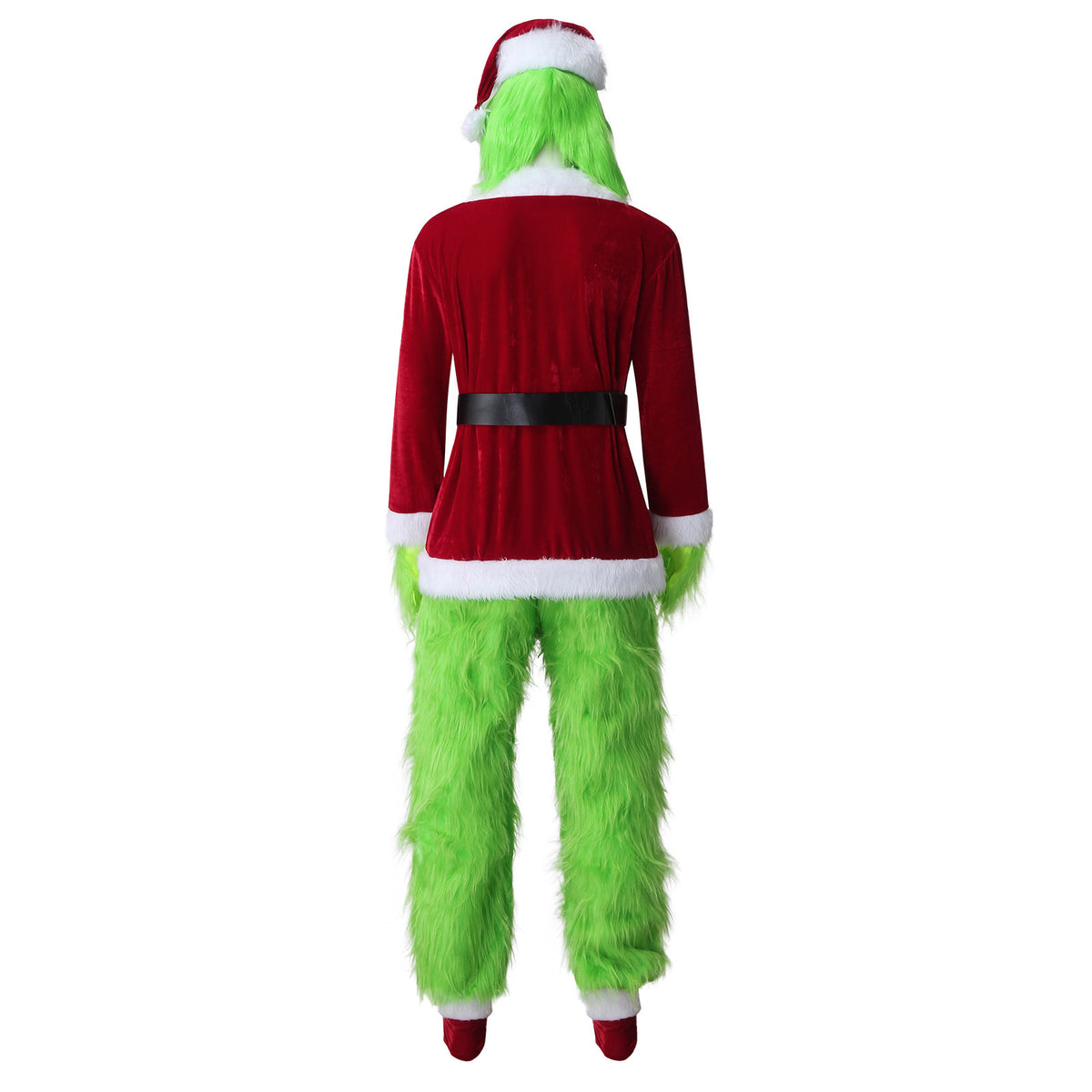 Popular Christmas clothing long hair monster cosplay Santa Claus green hair monster Grinch Christmas performance clothing
