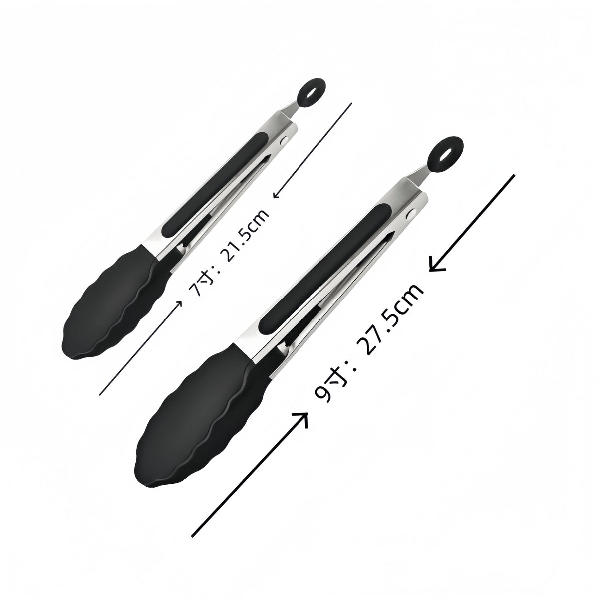 Cross-Border Black Silicone Clip High Temperature Resistant Kitchen Food Frying Stainless Steel Bread Clip Steak Clip Kitchen Food Clip - Kasa & Pet