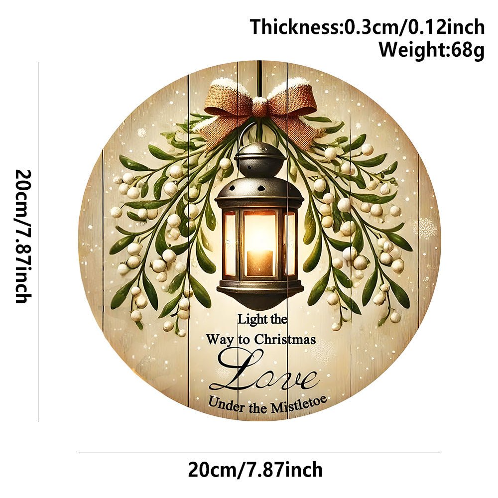 in stock Christmas Creative Hanging Wooden Crafts Round Door Sign Wooden Tag Series Decorative Pendant