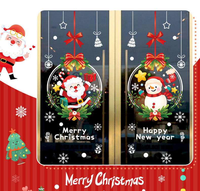 New Christmas Wall Stickers Glass Door Stickers Decoration Decorations Santa Claus Electrostatic Painting Window Window Stickers