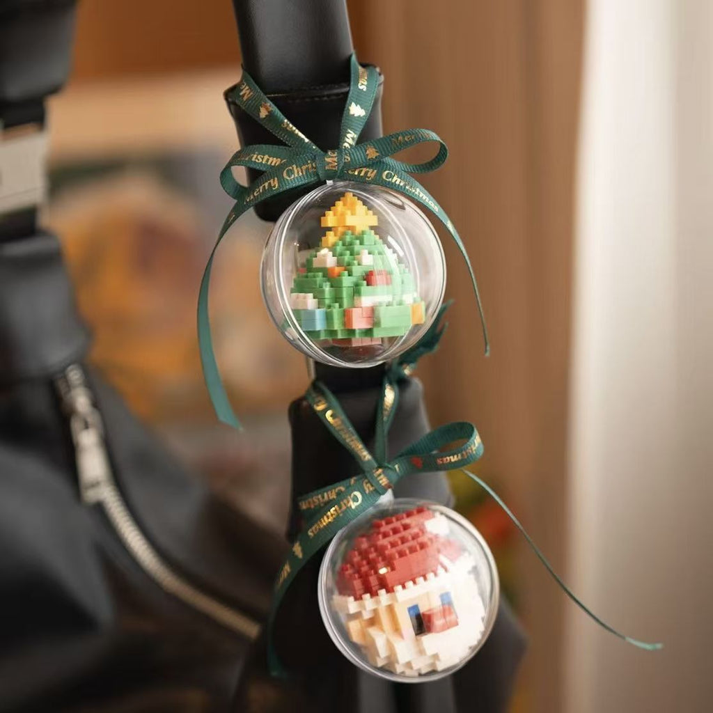 What is the cross-border Christmas building block ball micro-particle assembly puzzle snowman Christmas tree ornaments boys and girls gifts