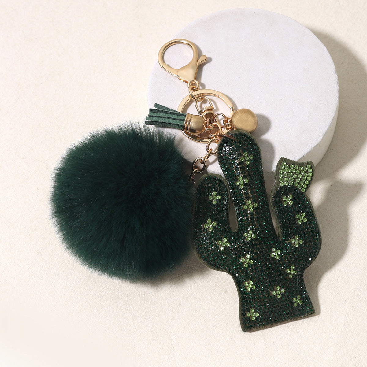Cross-border Christmas Series Rhinestone Keychain Gift Santa Claus Reindeer Cute Creative Small Pendant Bag Hanging Ornaments