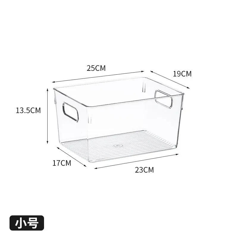 Desktop Storage Box Small Miscellaneous Stationery Sticky Notes Handbook Pencil Transparent Narrow Long Storage Storage Box Kasa & Pet
