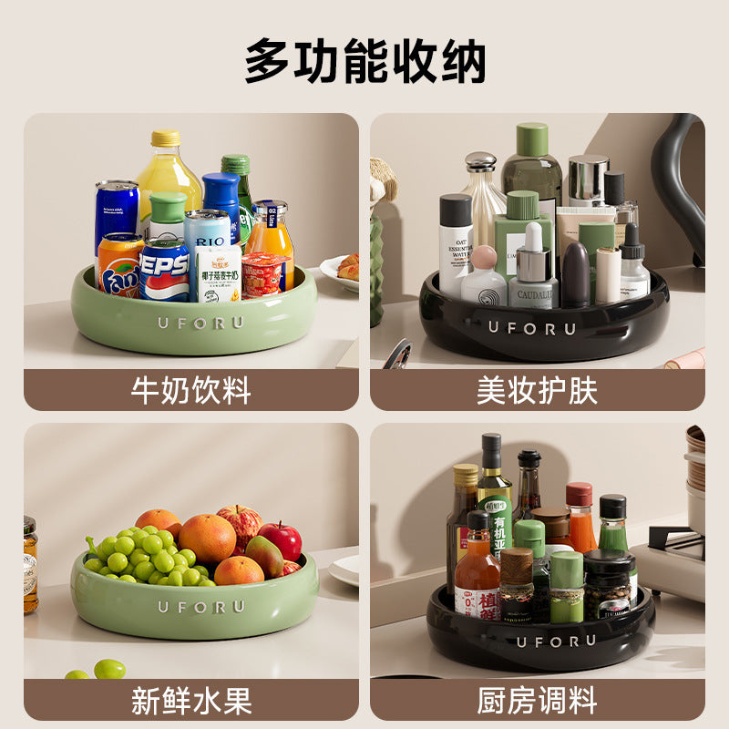 Rotating Kitchen Rack Household Kitchen Large-Capacity Rotating Seasoning Tray Oil Salt Sauce Vinegar Bottle Seasoning Rack Storage Tray
