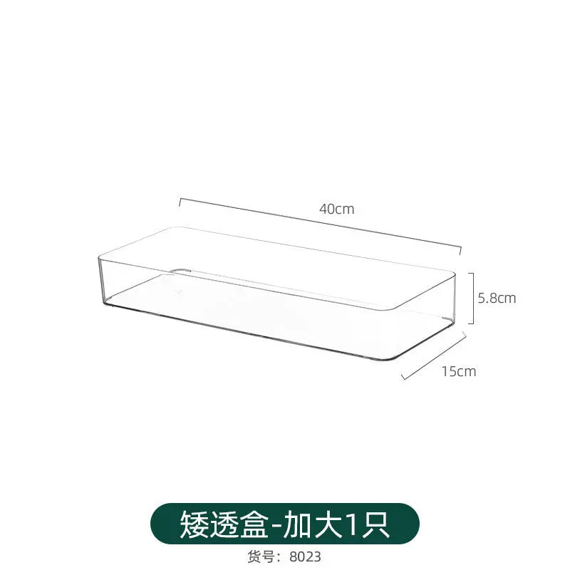 Desktop Storage Box Square Transparent Acrylic Flower Pot Sundries Cosmetics Stationery Notes Kitchen Workstation Height Kasa & Pet