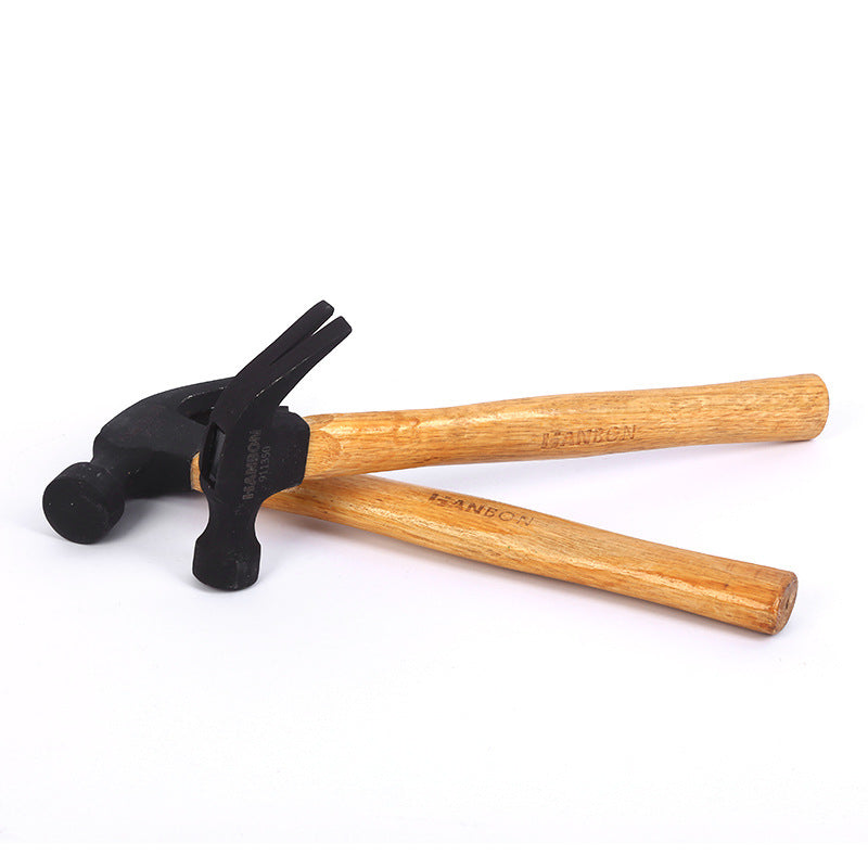 Factory Direct Sale Wooden Handle Claw Hammer Nail Hammer Hammering Hammer High Carbon Steel Household Construction Site Retail Carpentry Claw Hammer