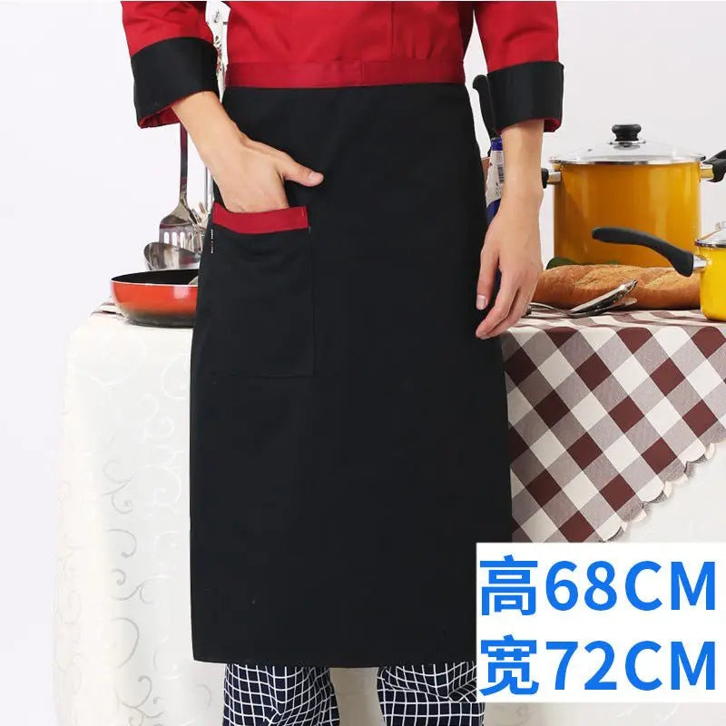 Chef work clothes apron half-length men's and women's hotel restaurant restaurant kitchen catering business special half-waist - Kasa & Pet