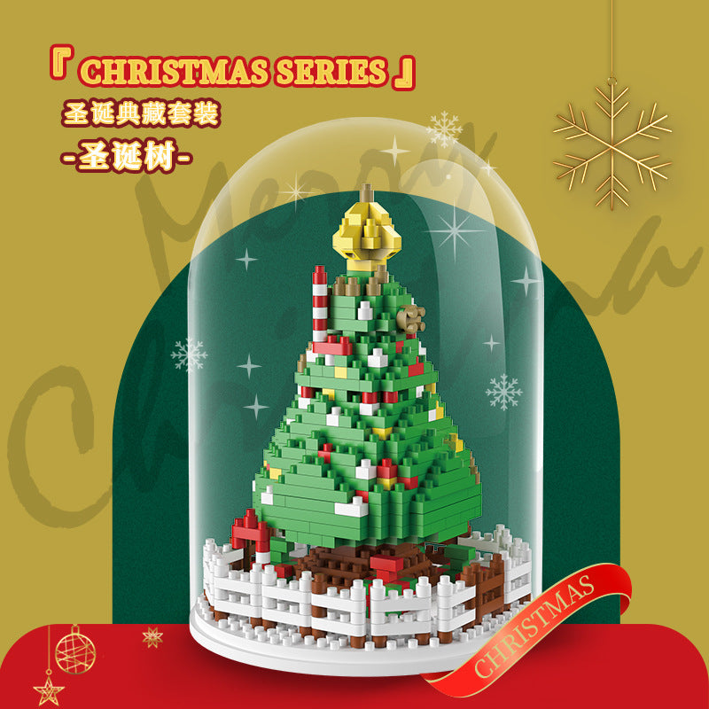 Christmas Gift Building Blocks Christmas Tree Ornaments Assembled Toys Santa Claus Building Blocks Small Particles Assembled Educational Toys