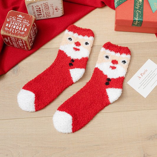 Coral fleece Christmas socks autumn and winter thick tube socks New Year gift socks cartoon Christmas socks cross-border wholesale - Kasa & Pet