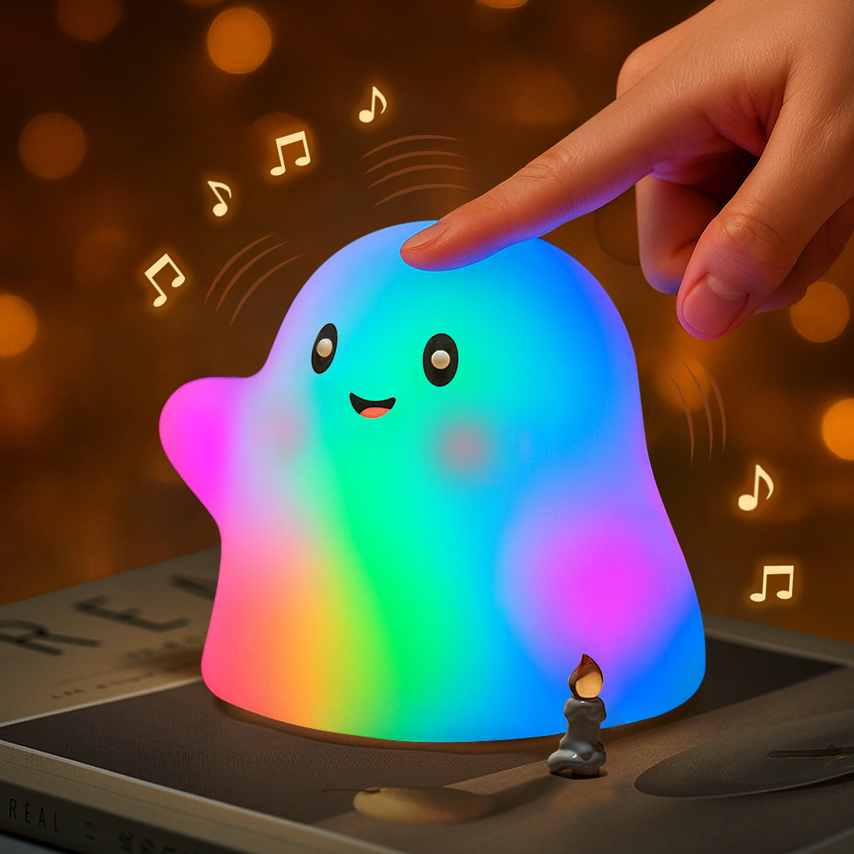 Halloween Little Ghost Night Light Silicone Tap Lamp Small Bedside Lamp Atmosphere Lamp Wholesale Holiday Atmosphere Lamp