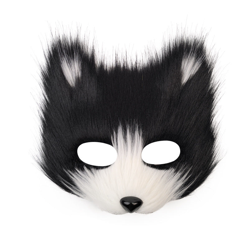 Fox Mask suit Plush Hand-made Animal Tail Gloves Tail Halloween Party Cat Animal Cos Props