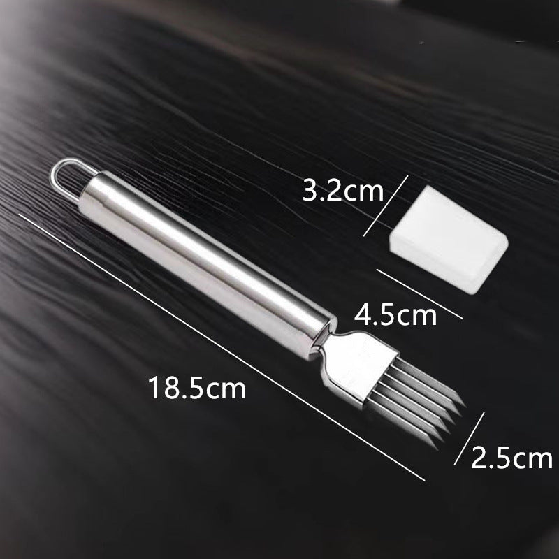 Stainless Steel Onion Cutter, Onion Knife, Shredder, Kitchen Tool, Shredding Knife, Multifunctional Kitchen Utensil with Hanging Hole, Grater - Kasa & Pet
