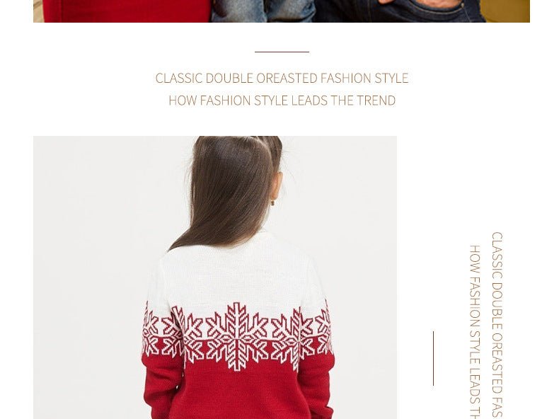 Amazon New Christmas Family Clothes Jacquard Turtleneck Sweater Christmas Clothing in stock Wholesale