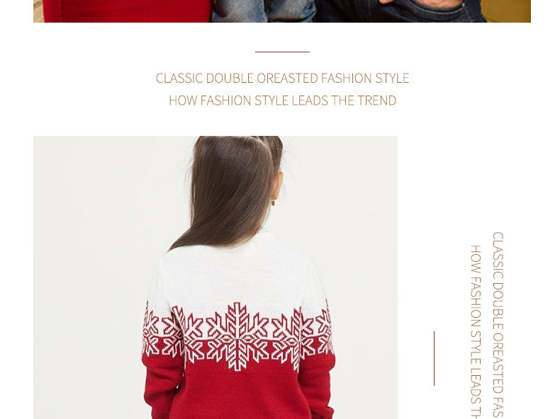 Amazon New Christmas Family Clothes Jacquard Turtleneck Sweater Christmas Clothing in stock Wholesale