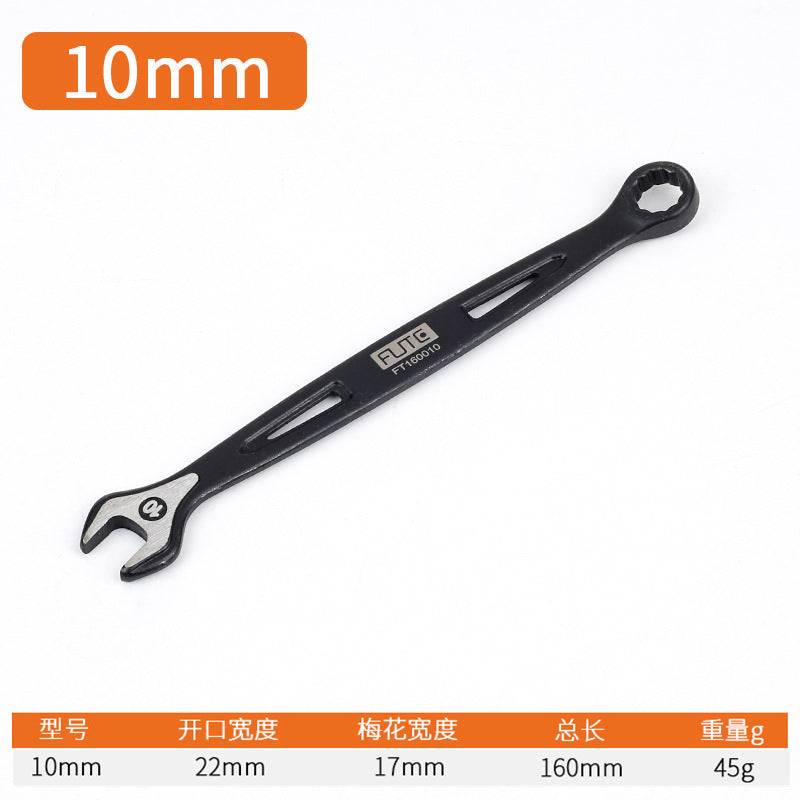 [Industrial dual-purpose wrench] Chrome vanadium steel forged handle hollow black quick wrench extended open-end wrench