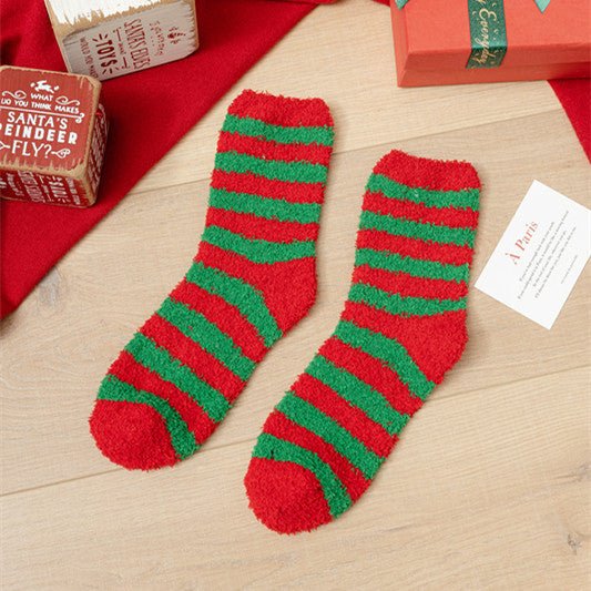 Coral fleece Christmas socks autumn and winter thick tube socks New Year gift socks cartoon Christmas socks cross-border wholesale - Kasa & Pet