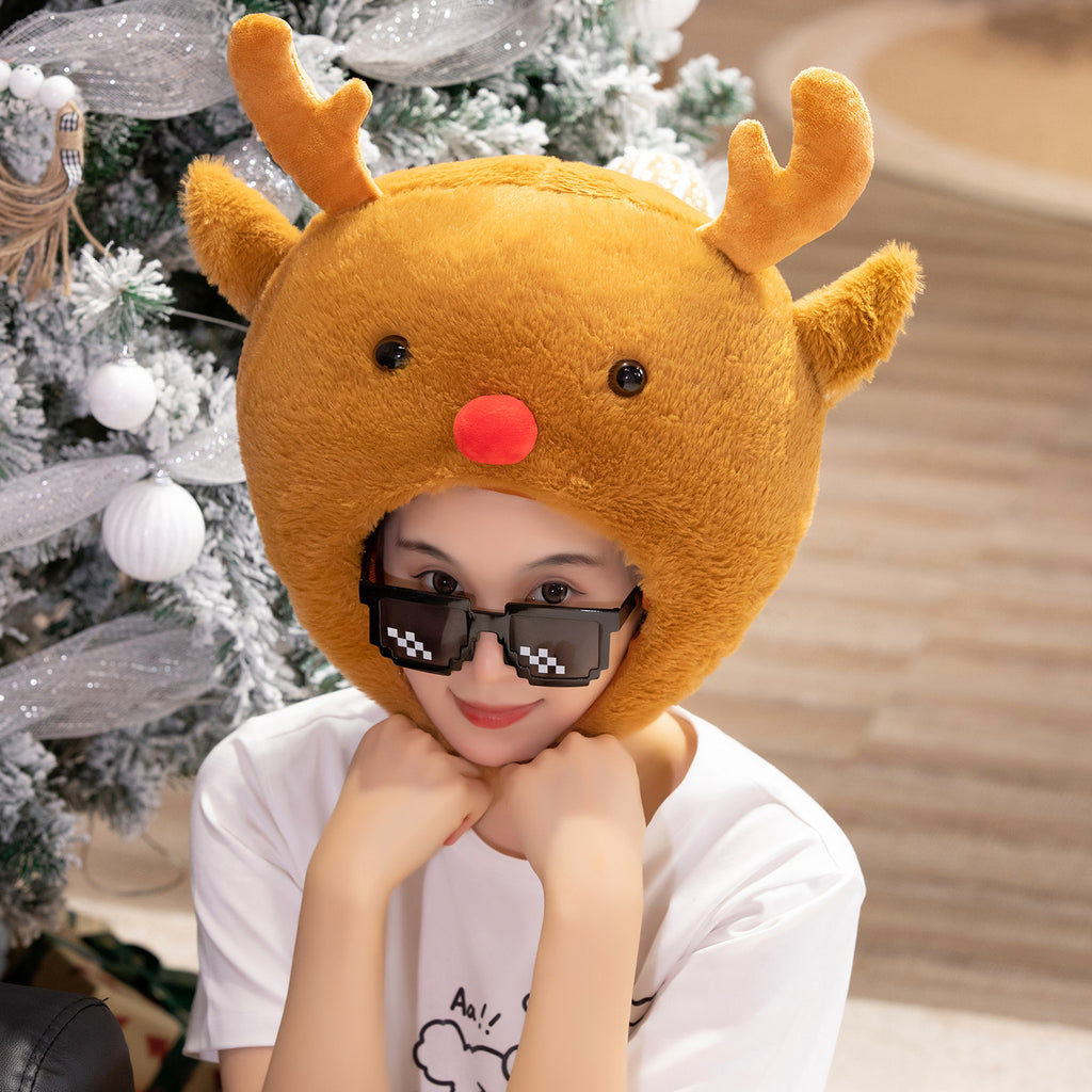 Cute Cartoon Animals, Christmas, Reindeer Headgear, Plush Headgear, Event Performance, Headgear Props, Photo Shoot
