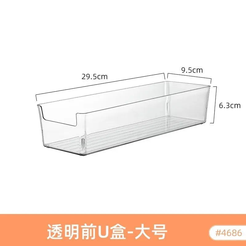 Desktop Storage Box Small Miscellaneous Stationery Sticky Notes Handbook Pencil Transparent Narrow Long Storage Storage Box Kasa & Pet