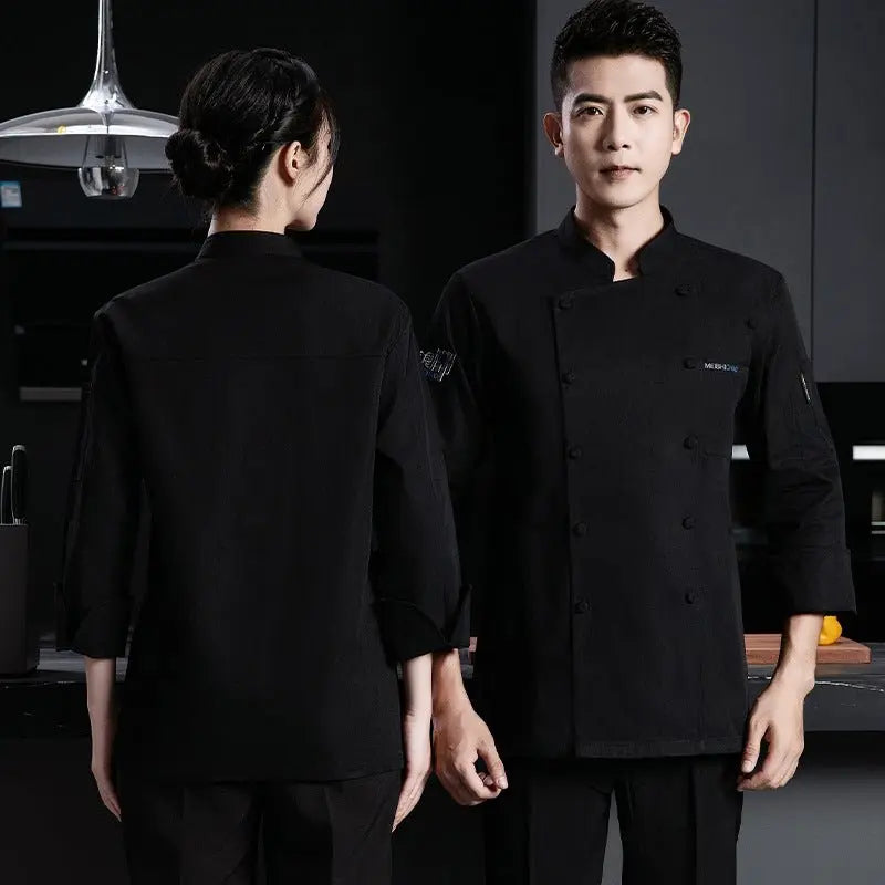 Chef's Work Clothes Short-sleeved Elastic Chef's Clothes Four Seasons Hotel Kitchen Kitchen Cake Room Western Restaurant for Men and Women - Kasa & Pet