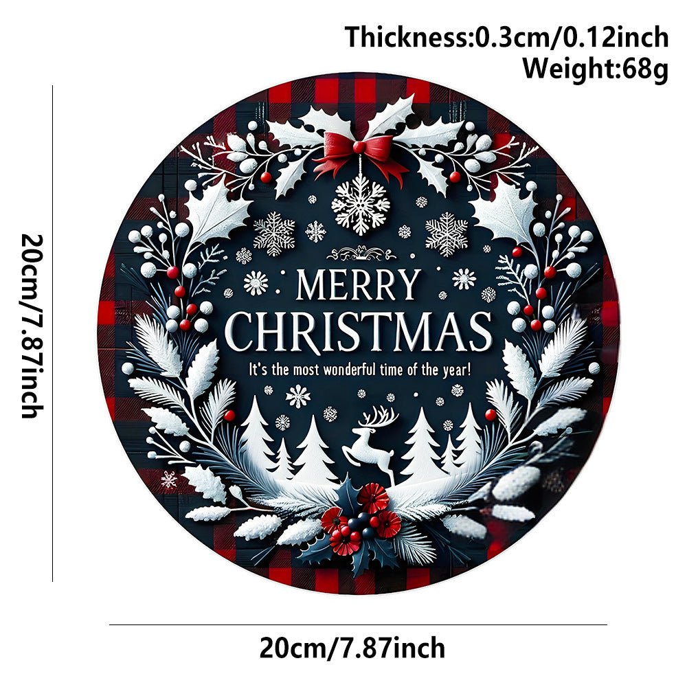 in stock Christmas Creative Hanging Wooden Crafts Round Door Sign Wooden Tag Series Decorative Pendant