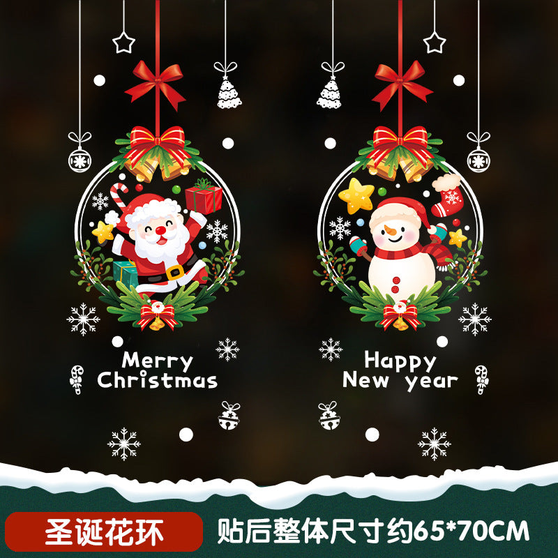 New Christmas Wall Stickers Glass Door Stickers Decoration Decorations Santa Claus Electrostatic Painting Window Window Stickers