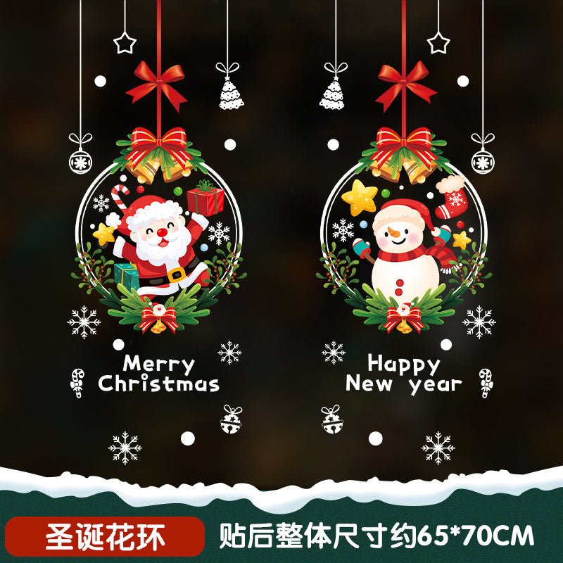 New Christmas Wall Stickers Glass Door Stickers Decoration Decorations Santa Claus Electrostatic Painting Window Window Stickers