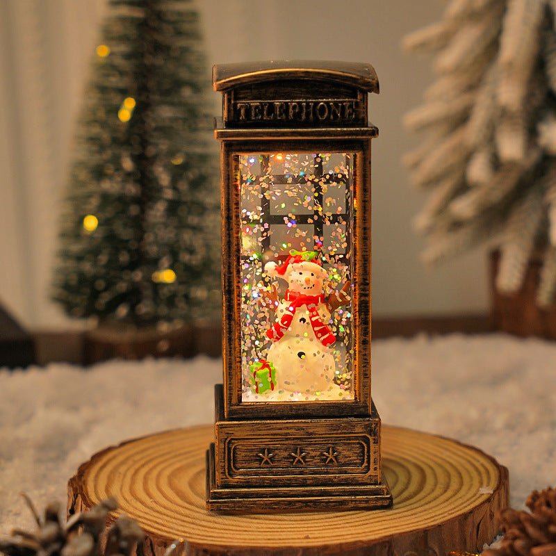 Christmas vintage portable lamp luminous water filling wind lamp Christmas decoration atmosphere lamp Christmas tree decoration wind lamp ornaments