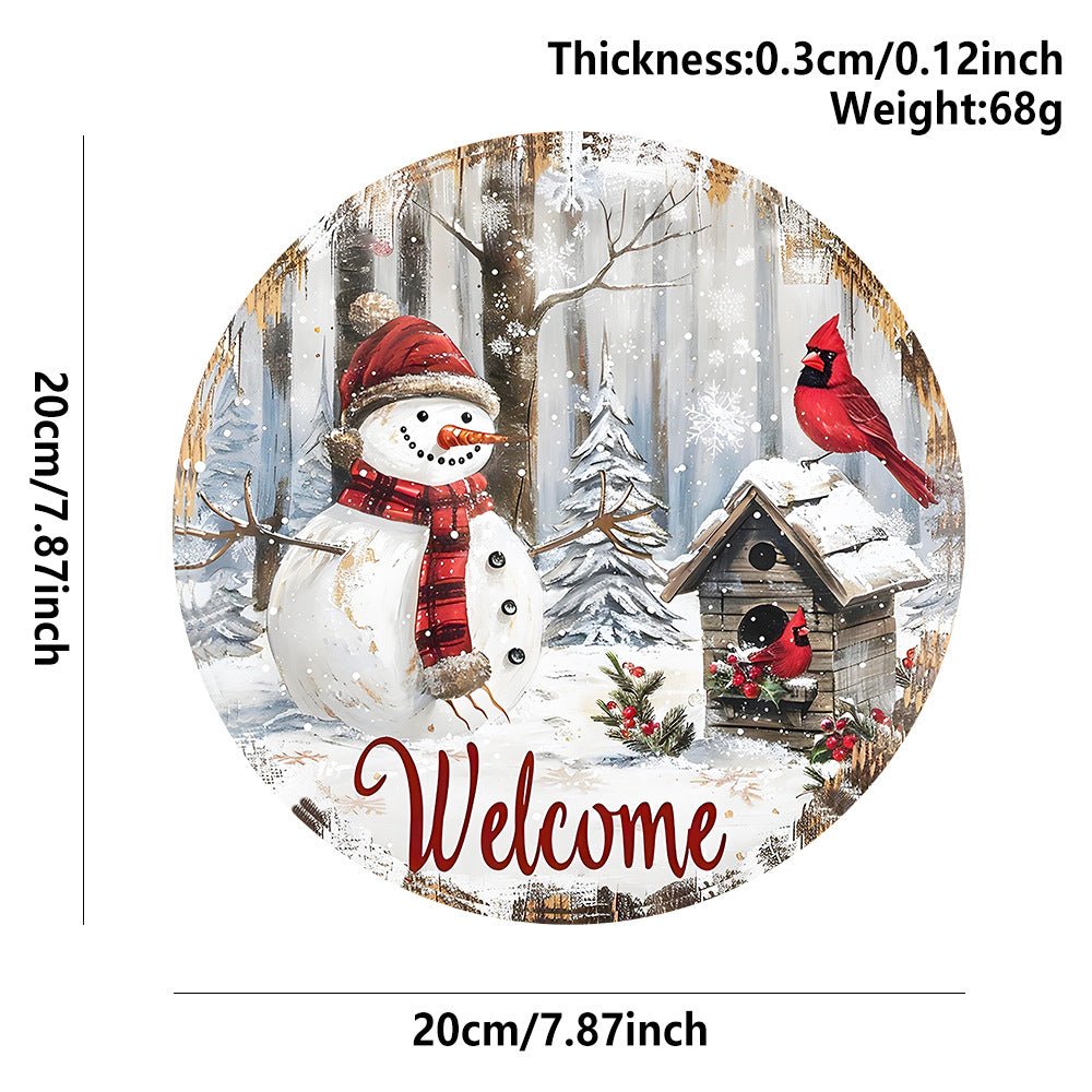 in stock Christmas Creative Hanging Wooden Crafts Round Door Sign Wooden Tag Series Decorative Pendant