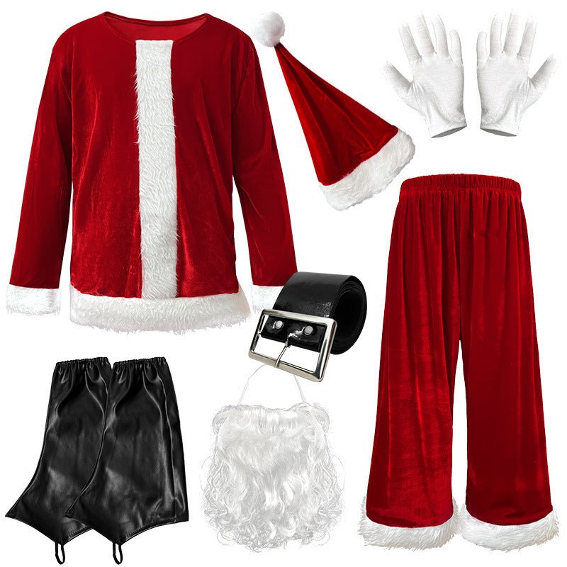European and American Cross-Border Christmas Clothing Long-Sleeved Women's Christmas Dress Thickeneded Santa Claus with Shawl Christmas Queen Costume - Kasa & Pet