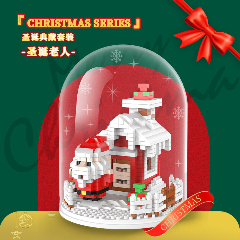 Christmas Gift Building Blocks Christmas Tree Ornaments Assembled Toys Santa Claus Building Blocks Small Particles Assembled Educational Toys