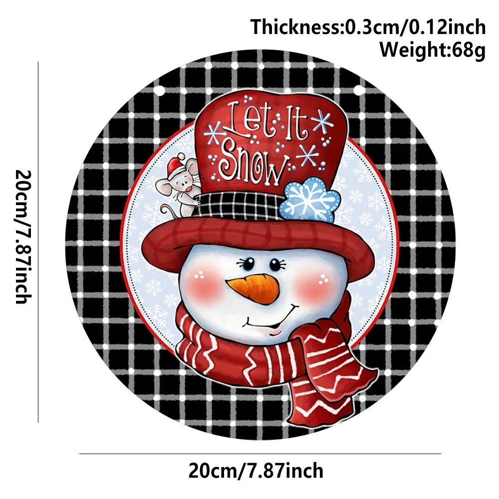 in stock Christmas Creative Hanging Wooden Crafts Round Door Sign Wooden Tag Series Decorative Pendant