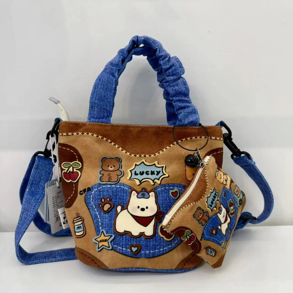 In-Stock New Small Cloth Bag Ins Cute Cartoon Women's Summer Cloth Bag Handbag Casual Tote Bag Upgrade Kasa & Pet